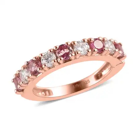 Shop LC Jewelry - Arthritis Friendly Redondo Pink Tourmaline and Moissanite Ring Price Reduced